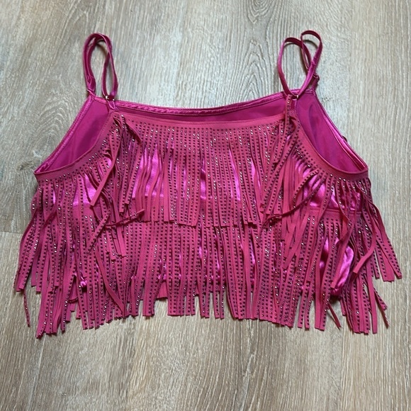 CLOUD TEN, pink fringe top, BNWT small - Picture 3 of 9